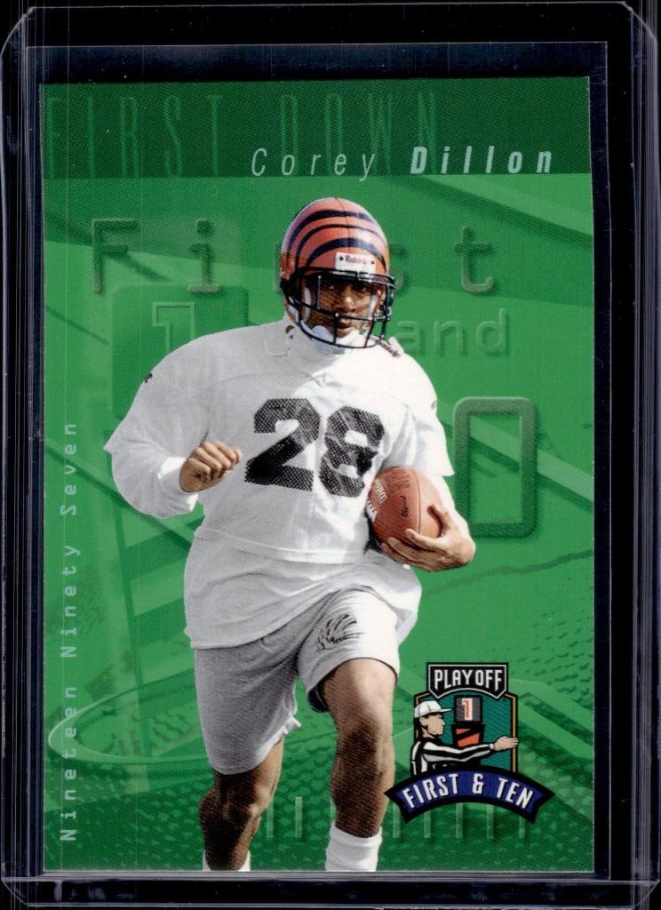 COREY DILLON 1997 PLAYOFF FIRST & TEN ROOKIE CARD: NEAR MINT OR BETTER CONDITION