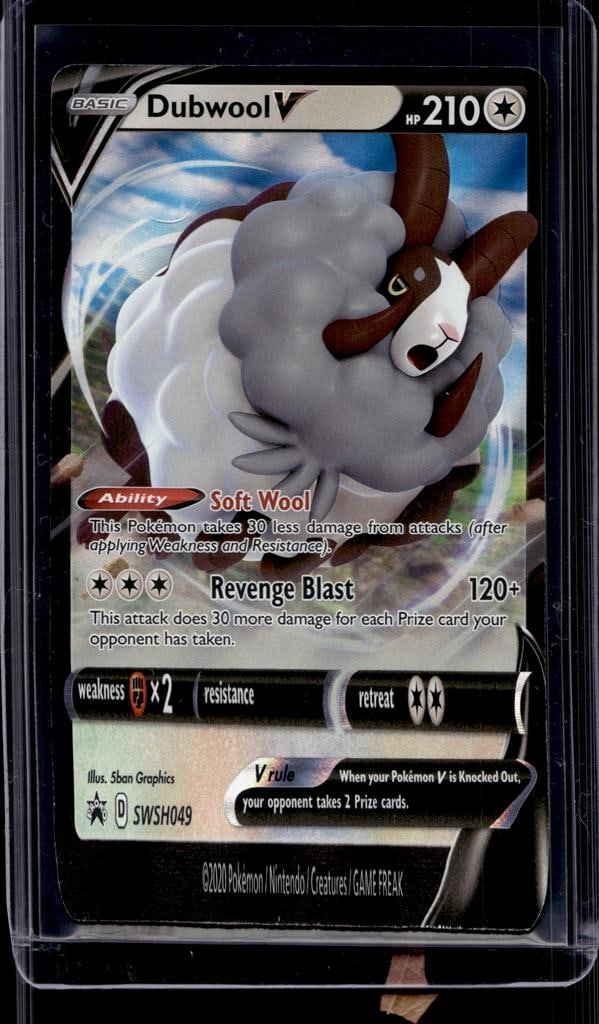 DUBWOOL V 2020 POKEMON SWORD & SHEILD BLACK STAR FULL ART PROMO: NEAR MINT OR BETTER CONDITION