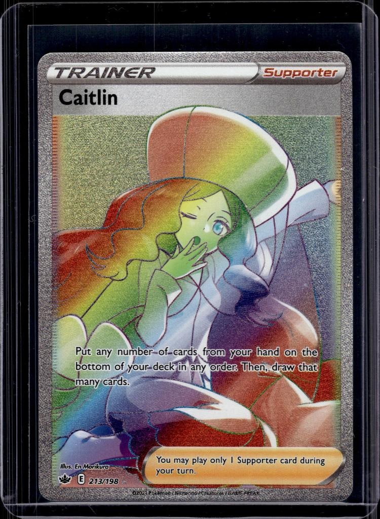 CAITLIN TRAINER 2021 POKEMON CHILLING REIGN RAINBOW SECRET RARE: NEAR MINT OR BETTER CONDITION