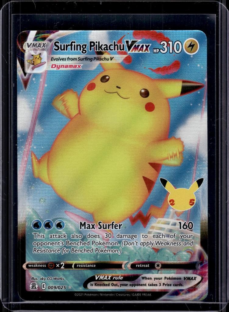 PIKACHU SURFING VMAX 2021 POKEMON CELEBRATIONS FULL ART: NEAR MINT OR BETTER CONDITION