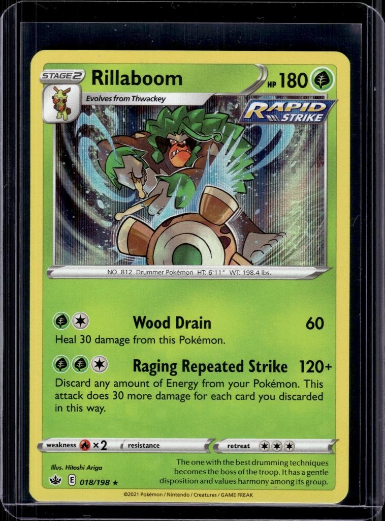 RILLABOOM 2021 POKEMON CHILLING REIGN HOLO: NEAR MINT OR BETTER CONDITION