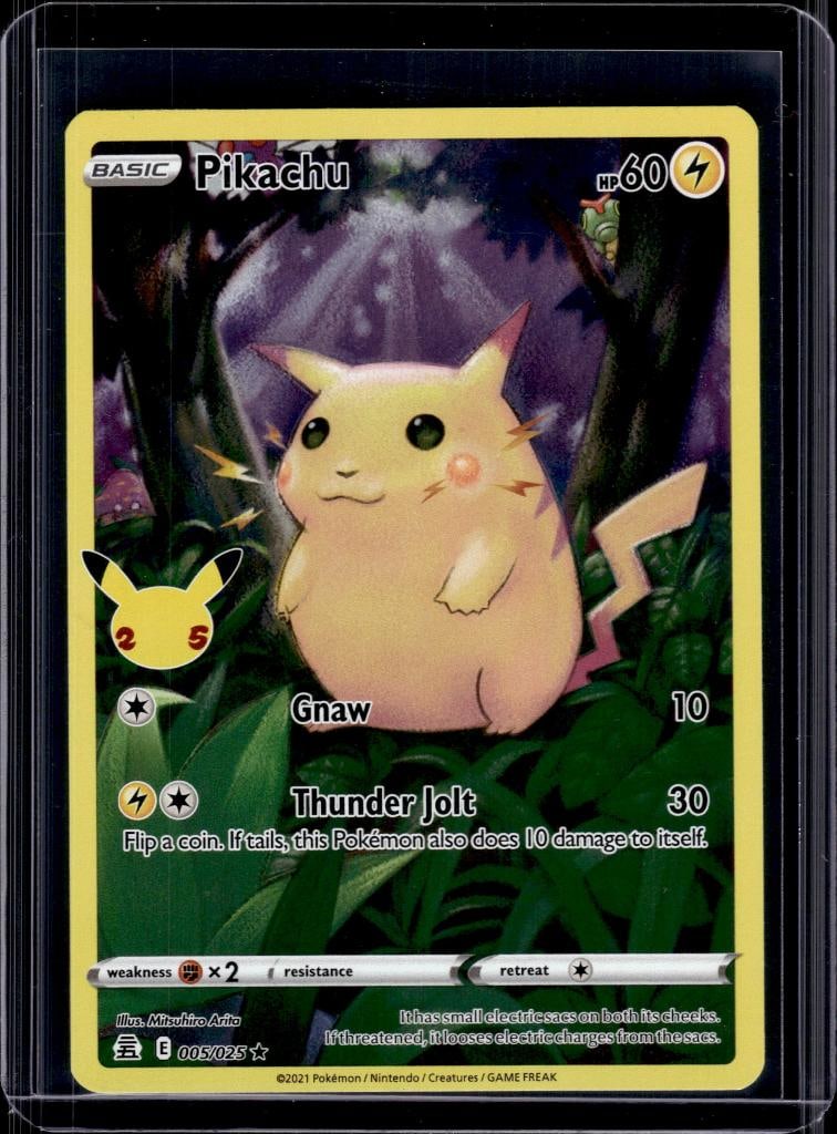 PIKACHU 2021 POKEMON CELEBRATIONS FULL ART BLACK STAR: NEAR MINT OR BETTER CONDITION