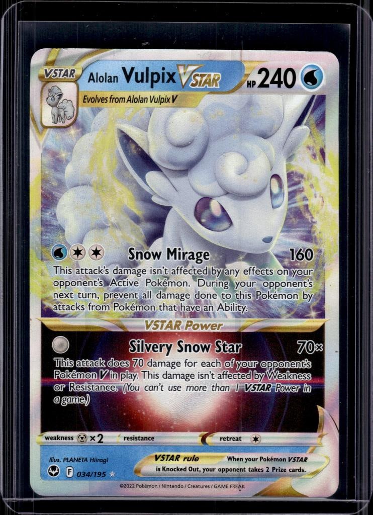 ALOLAN VULPIX VSTAR 2022 POKEMON SILVER TEMPEST HOLO: NEAR MINT OR BETTER CONDITION