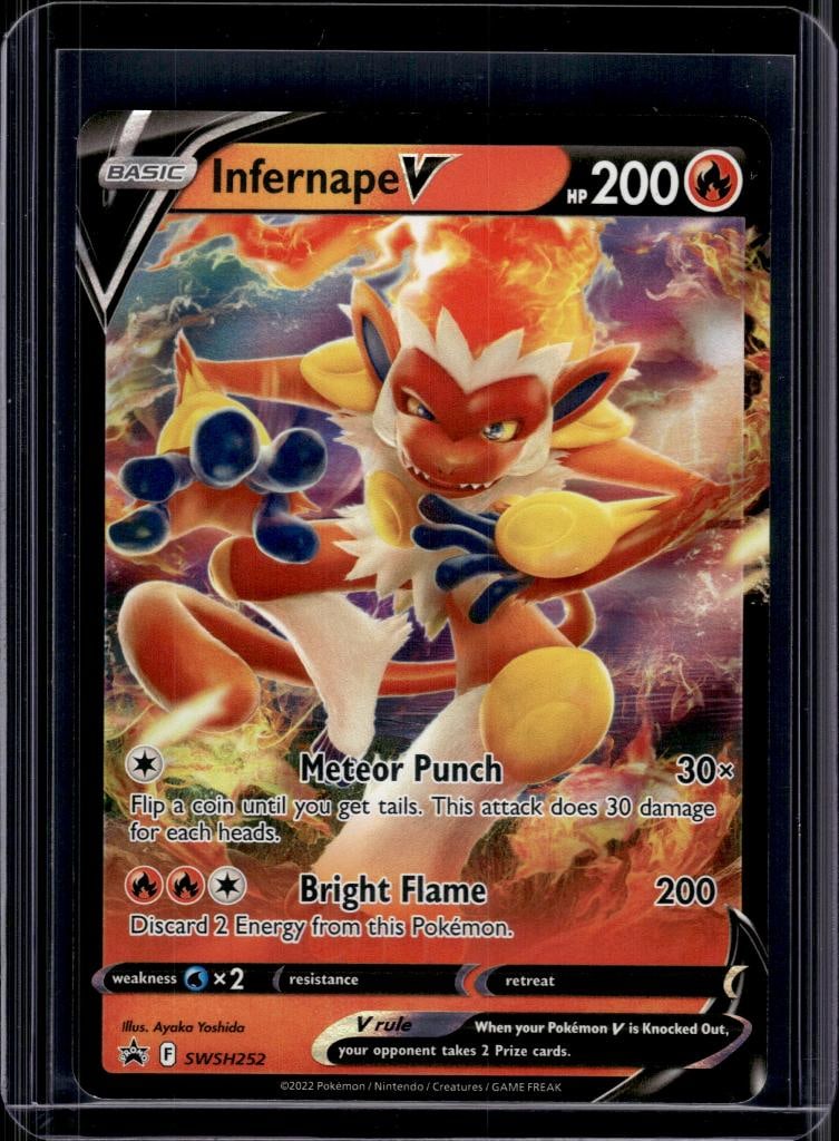 INFERNAPE V 2022 POKEMON SWORD & SHIELD BLACK STAR FULL ART PROMO: NEAR MINT OR BETTER CONDITION