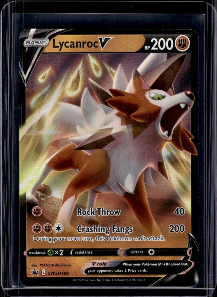 LYCANROC V 2022 POKEMON SWORD & SHIELD FULL ART BLACK STAR PROMO: NEAR MINT OR BETTER CONDITION