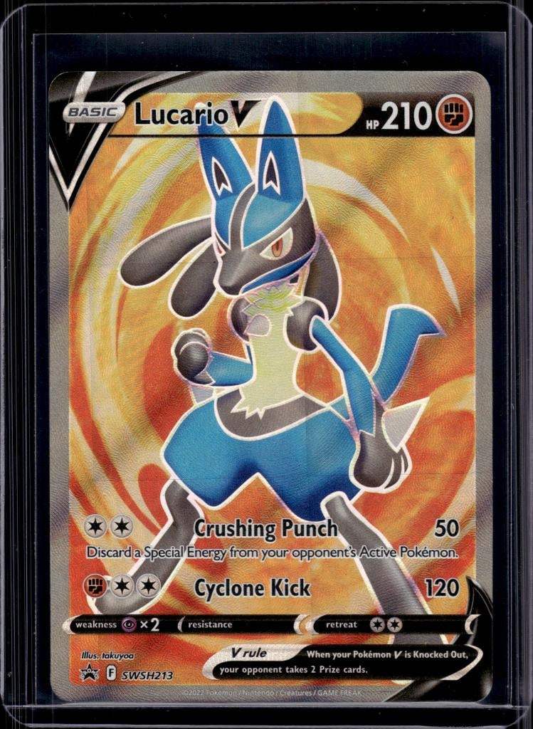 LUCARIO V 2022 POKEMON SWORD & SHIELD FULL ART BLACK STAR PROMO: NEAR MINT OR BETTER CONDITION