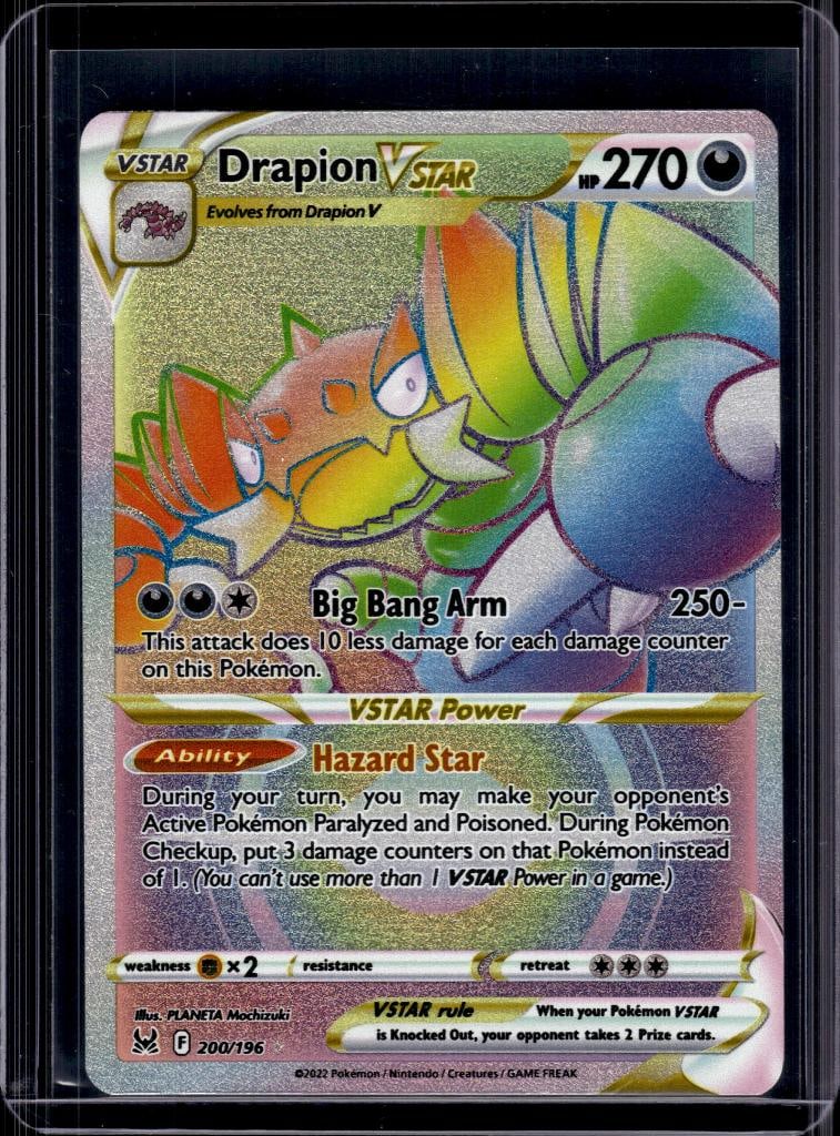 DRAPION VSTAR RAINBOW 2022 POKEMON LOST ORIGIN SECRET RARE: NEAR MINT OR BETTER CONDITION