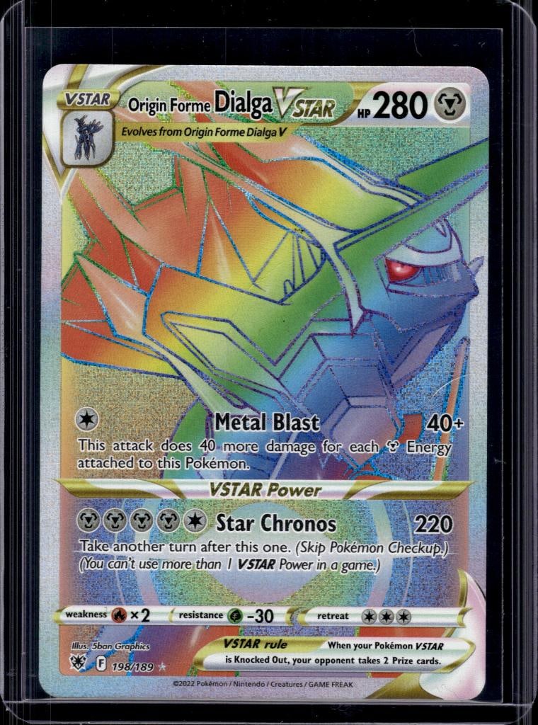 ORIGIN FORME DIALGA VSTAR 2022 POKEMON ASTRAL RADIANCE RAINBOW: NEAR MINT OR BETTER CONDITION