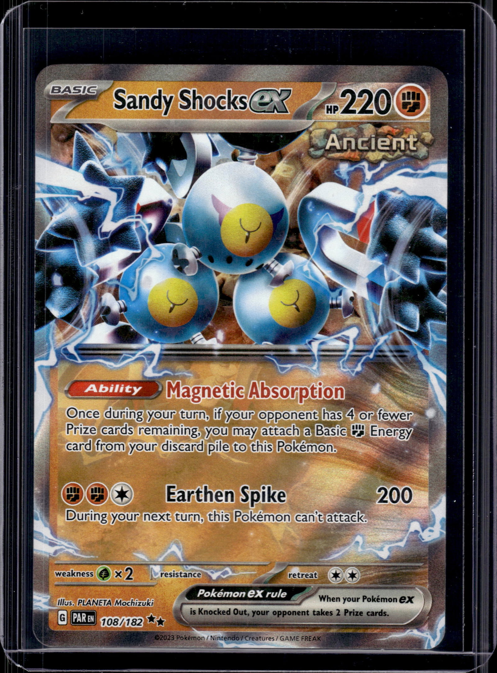 SANDY SHOCKS EX 2023 POKEMON PARADOX RIFT HOLO: NEAR MINT OR BETTER CONDITION