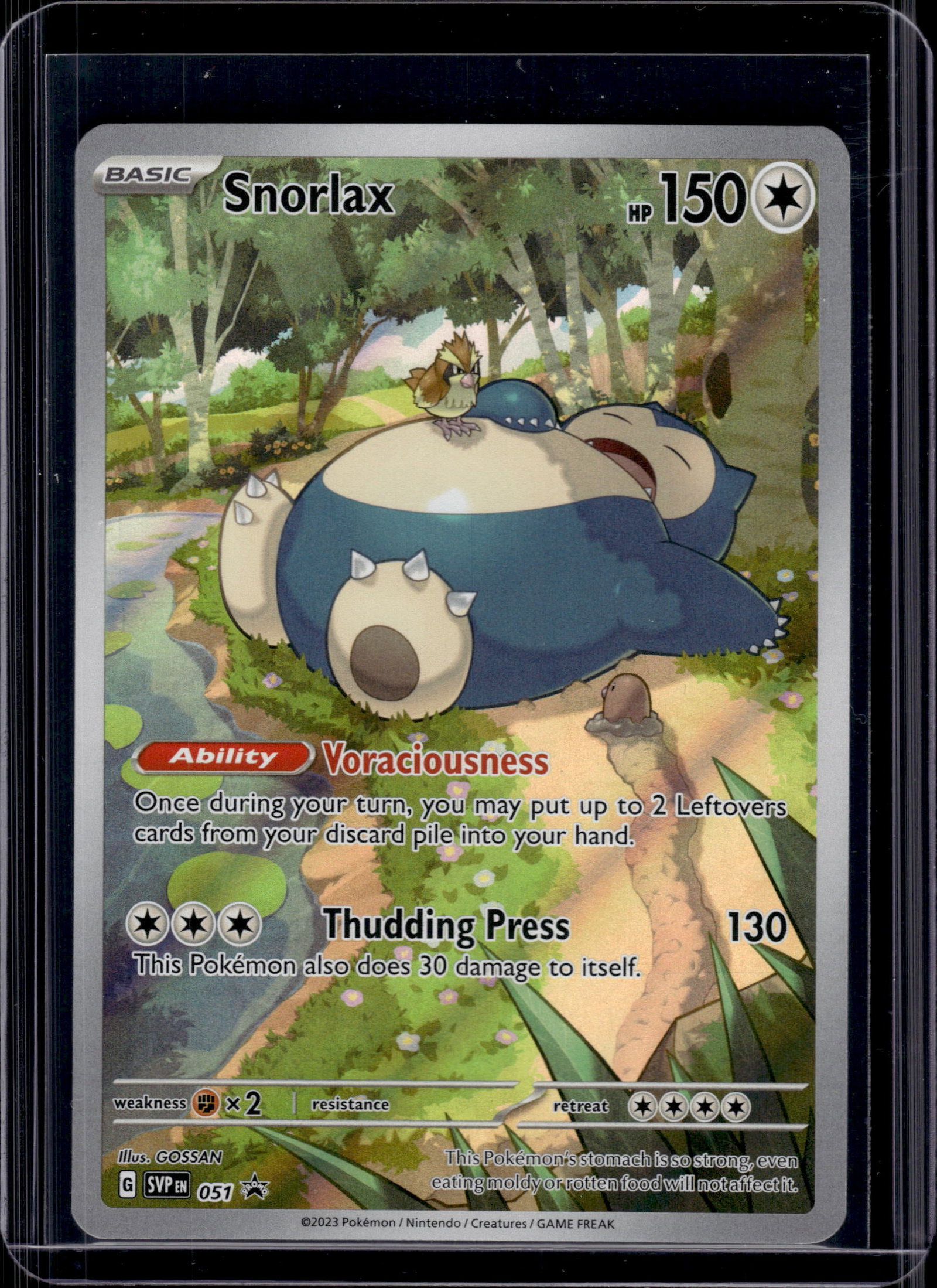 SNORLAX 2023 POKEMON SCARLETT & VIOLET BLACK STAR FULL ART PROMO: NEAR MINT OR BETTER CONDITION