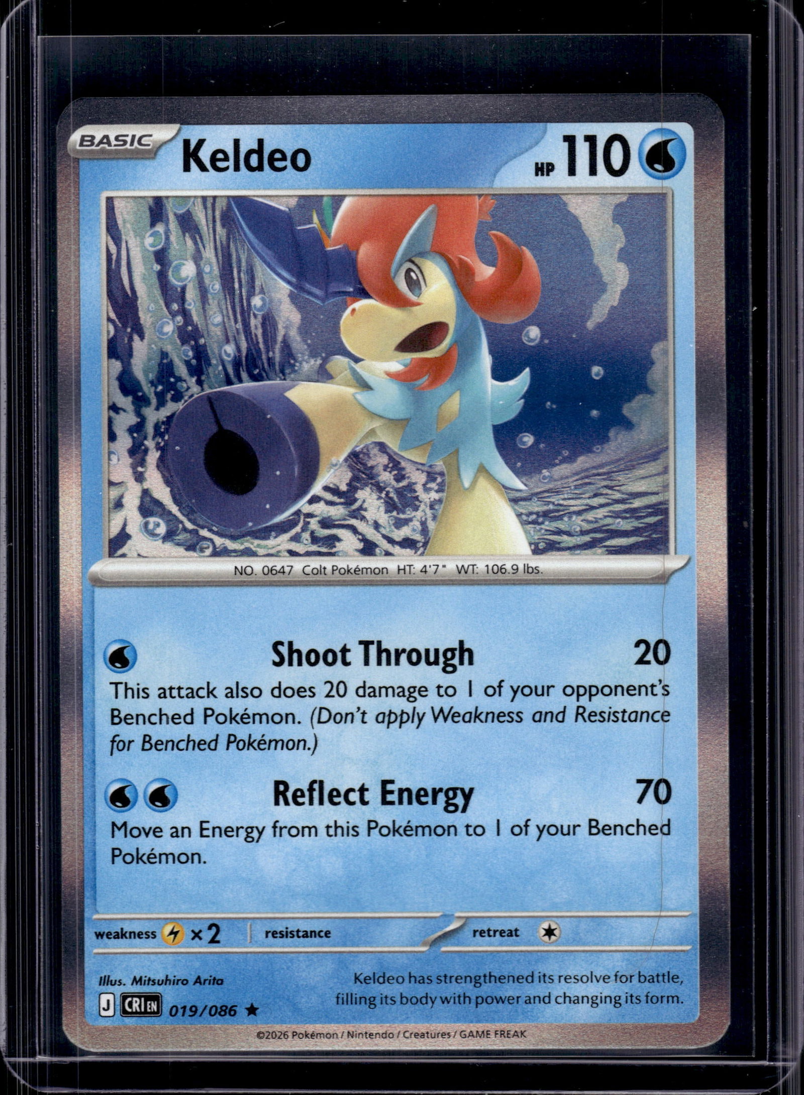KELDEO 2026 POKEMON CHAOS RISING HOLO: NEAR MINT OR BETTER CONDITION