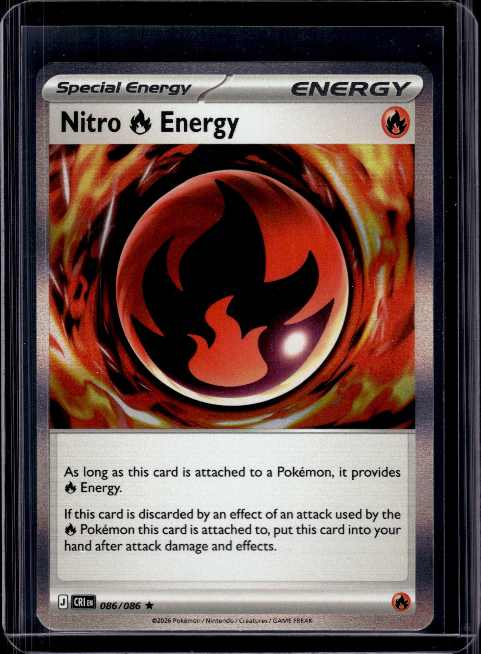 NITRO ENERGY 2026 POKEMON CHAOS RISING HOLO: NEAR MINT OR BETTER CONDITION
