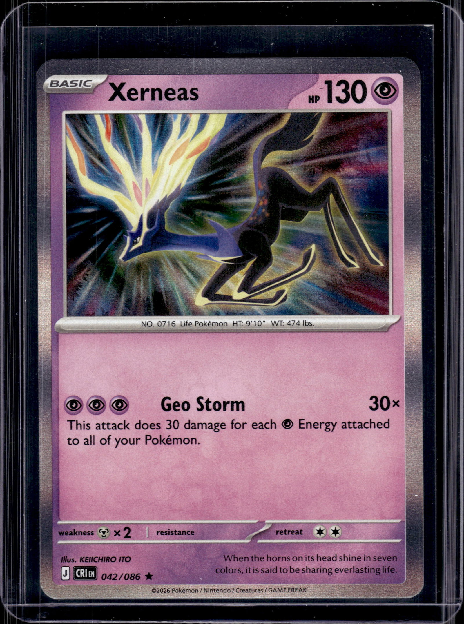 XERNEAS 2026 POKEMON CHAOS RISING HOLO: NEAR MINT OR BETTER CONDITION
