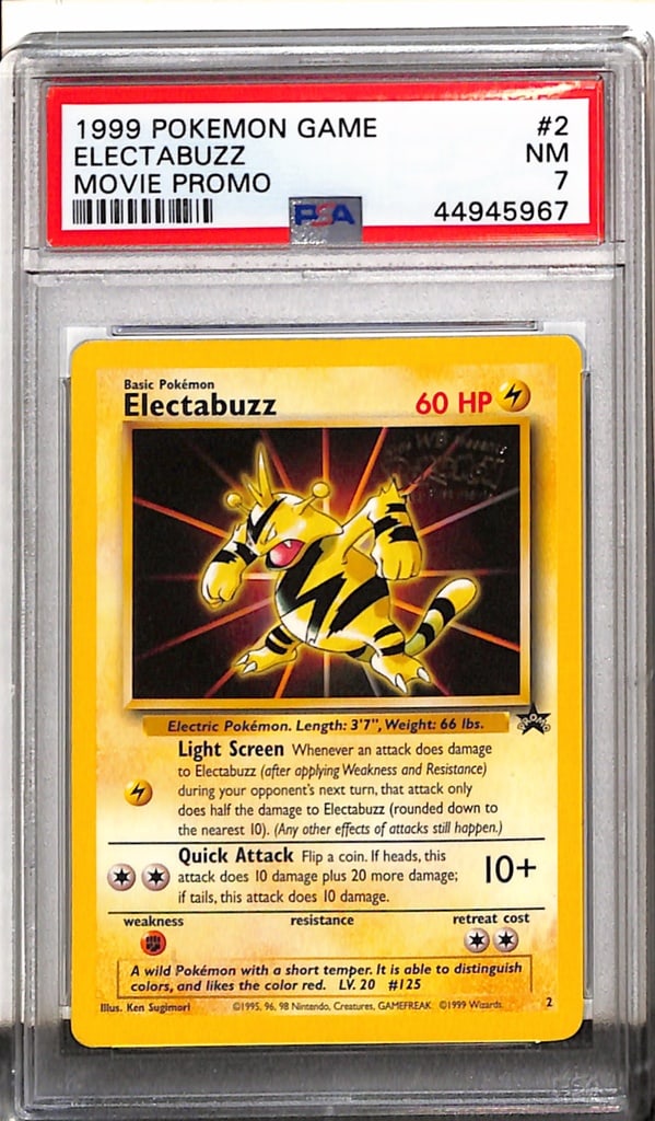 ELECTABUZZ 1999 POKEMON MOVIE PROMO PSA GRADED: GRADED PSA 7 NEAR MINT