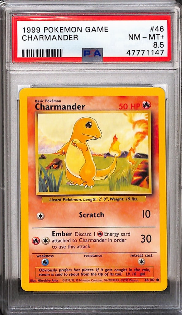 CHARMANDER 1999 POKEMON BASE SET PSA GRADED (1 of 1)