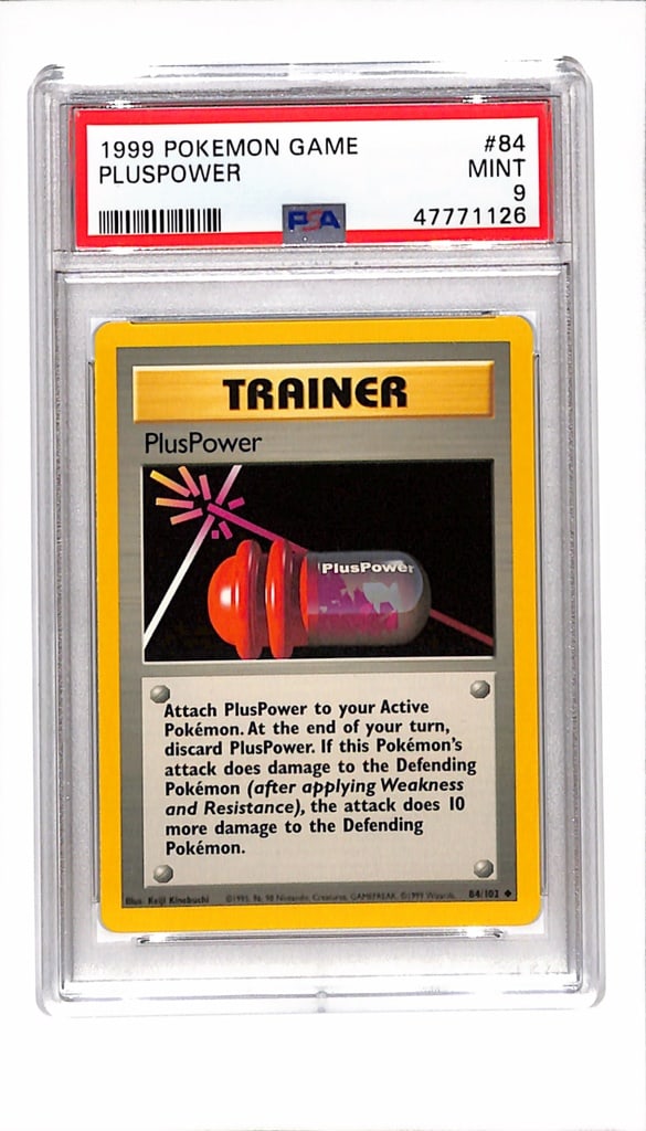 PLUSPOWER TRAINER 1999 POKEMON BASE SET PSA GRADED: GRADED PSA 9 MINT