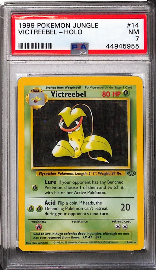 VICTREEBEL HOLO 1999 POKEMON JUNGLE PSA GRADED: GRADED PSA 7 NEAR MINT
