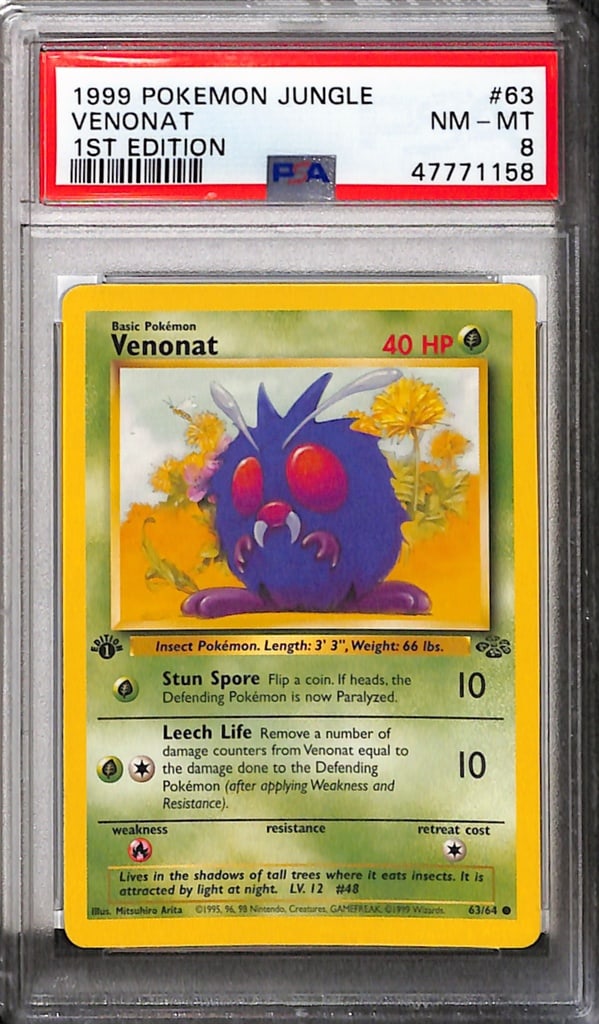 VENONAT 1999 POKEMON JUNGLE 1ST EDITION PSA GRADED (1 of 1)