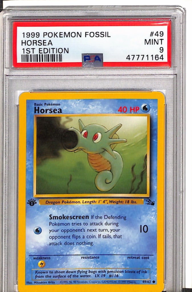 HORSEA 1999 POKEMON FOSSIL 1ST EDITION PSA GRADED (1 of 1)