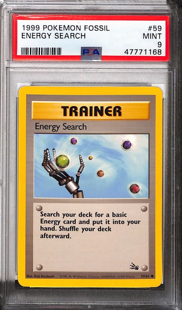 ENERGY SEARCH 1999 POKEMON FOSSIL PSA GRADED: GRADED PSA 9 MINT