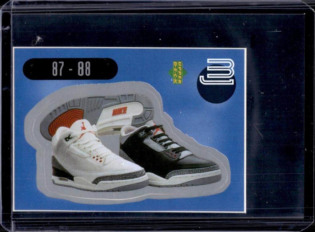 MICHAEL JORDAN 1998-99 UD CHOICE STICKER AIR JORDAN 3: NEAR MINT OR BETTER CONDITION