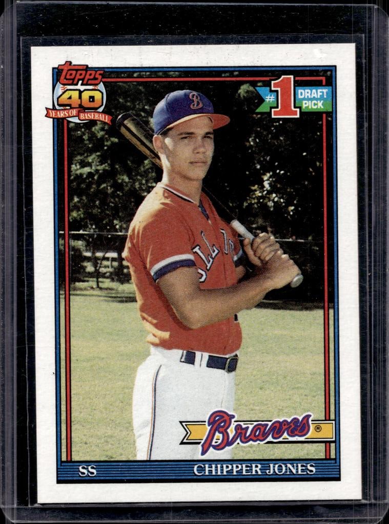 CHIPPER JONES 1991 TOPPS ROOKIE CARD