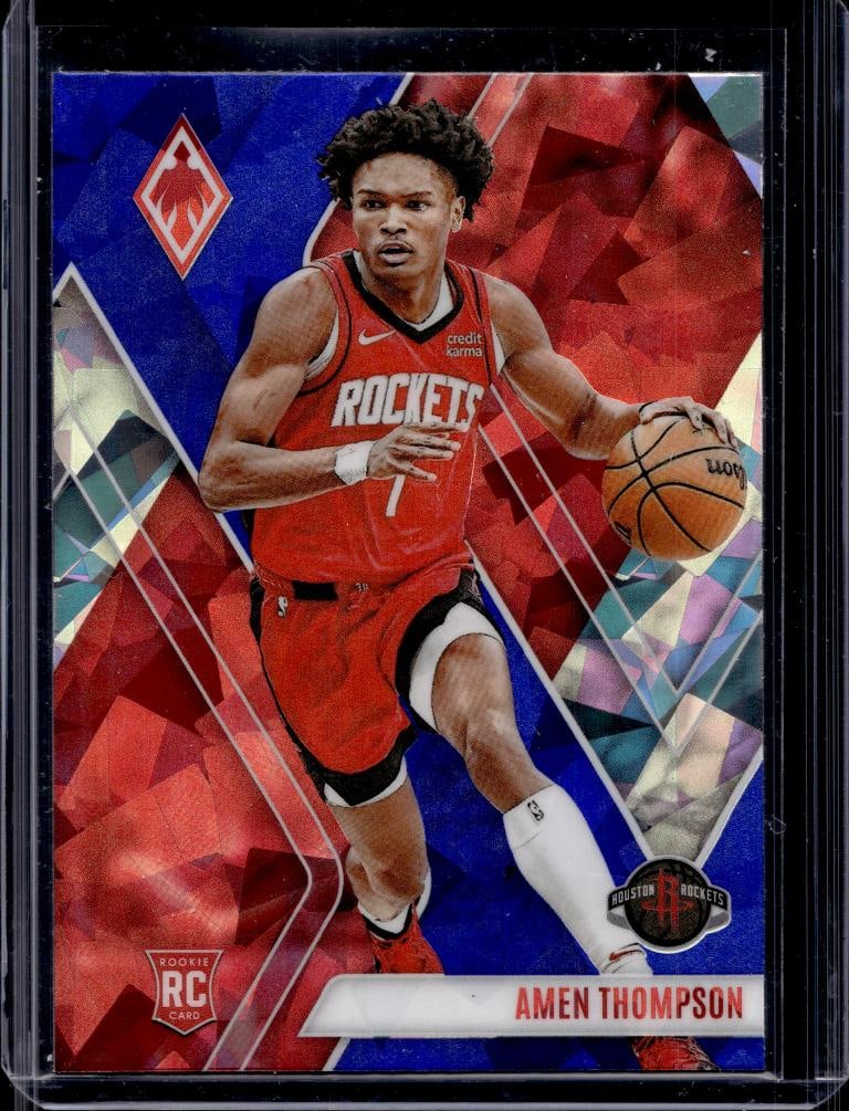 AMEN THOMPSON 2023-24 PANINI PHOENIX PURPLE ICE PRIZM ROOKIE CARD: NEAR MINT OR BETTER CONDITION