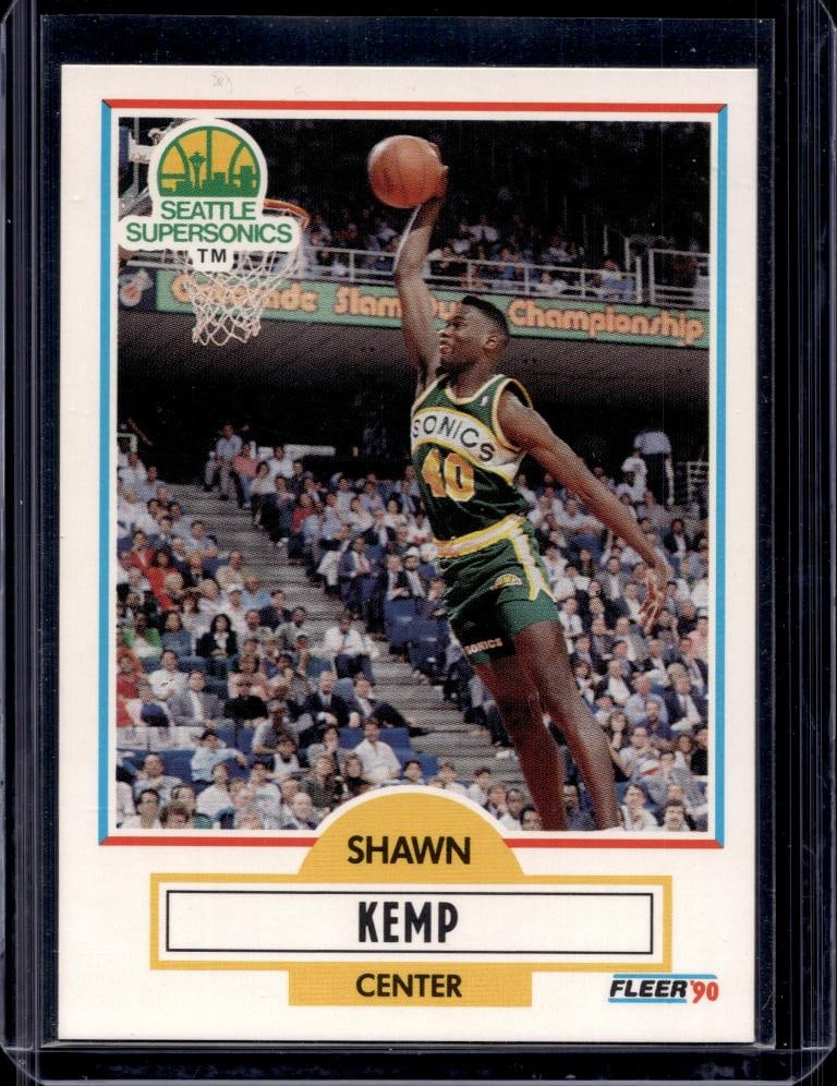 SHAWN KEMP 1990-91 FLEER ROOKIE CARD: NEAR MINT OR BETTER CONDITION