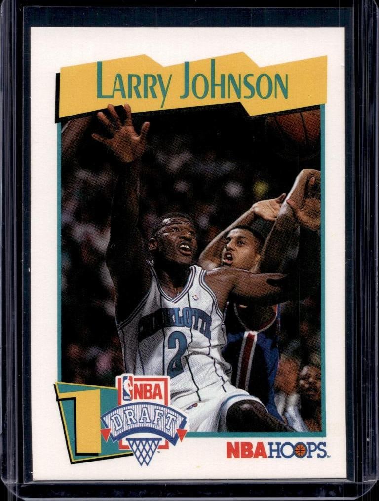 LARRY JOHNSON 1991-92 HOOPS ROOKIE CARD: NEAR MINT OR BETTER CONDITION