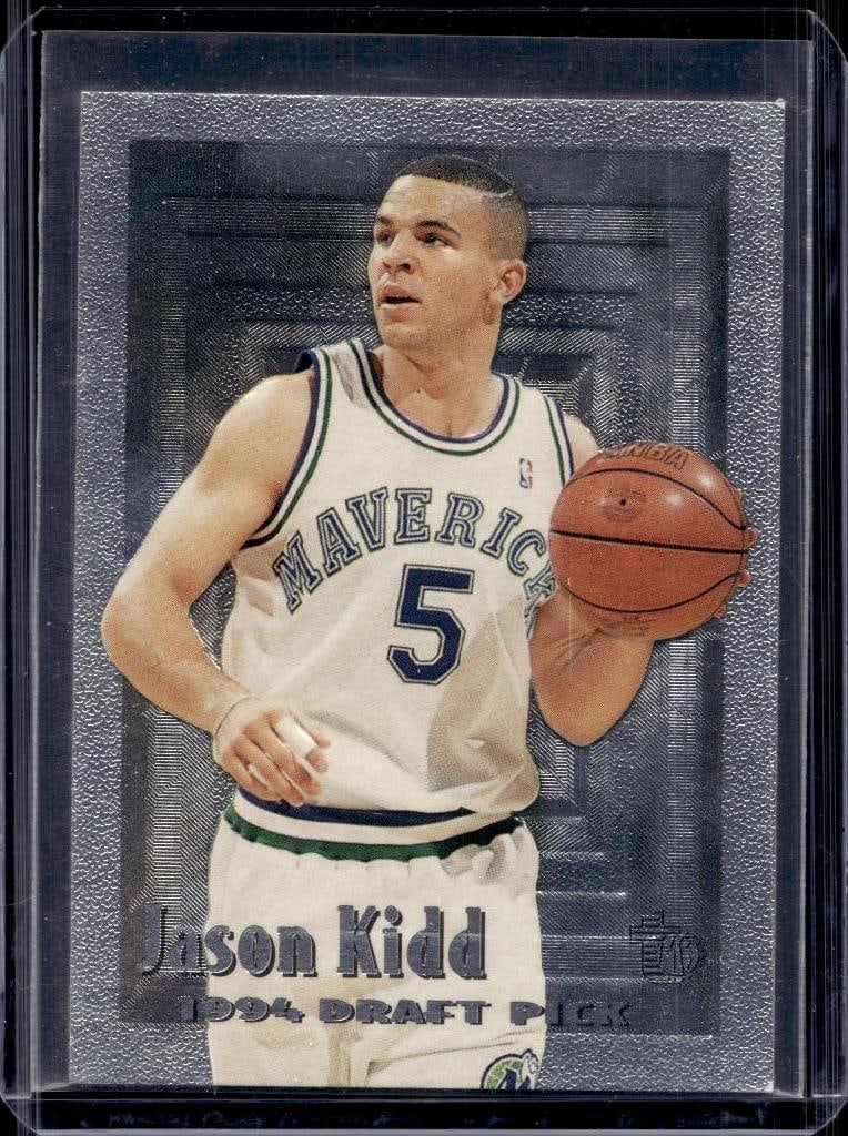 JASON KIDD 1994-95 TOPPS EMBOSSED SILVER ROOKIE CARD: NEAR MINT OR BETTER CONDITION