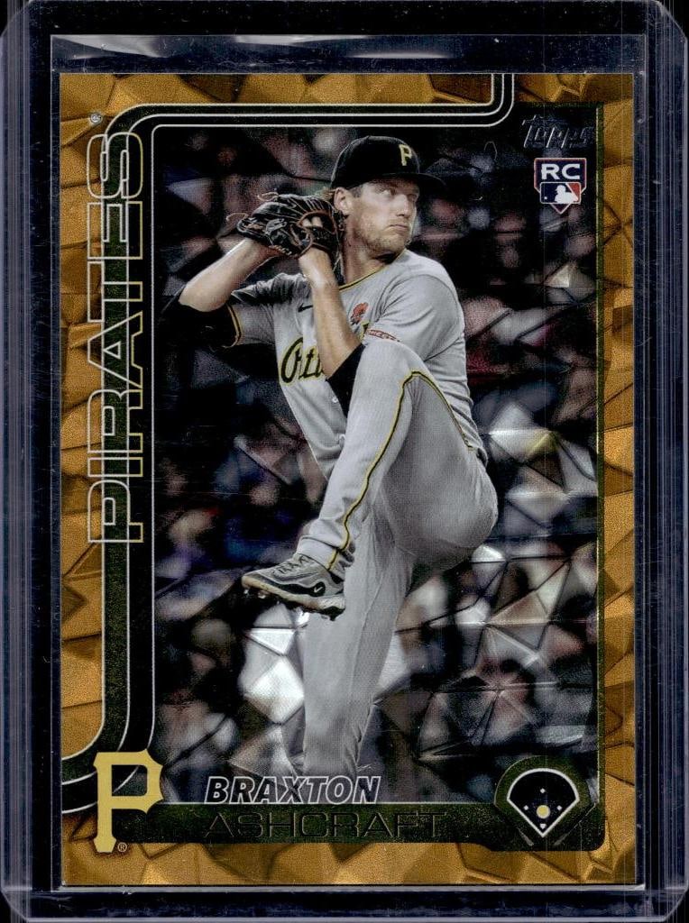BRAXTON ASHCRAFT 2025 TOPPS GOLD ICE DIAMANTE FOIL ROOKIE CARD: 29/50. NEAR MINT OR BETTER CONDITION