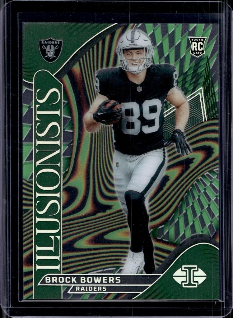BROCK BOWERS 2024 PANINI ILLUSIONS ILLUSIONISTS GREEN ROOKIE CARD: NEAR MINT OR BETTER CONDITION