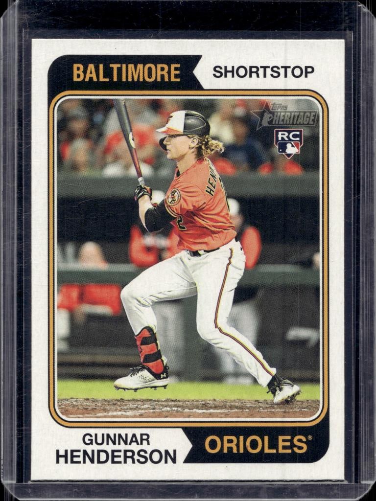 GUNNAR HENDERSON 2023 TOPPS HERITAGE ROOKIE CARD (1 of 1)