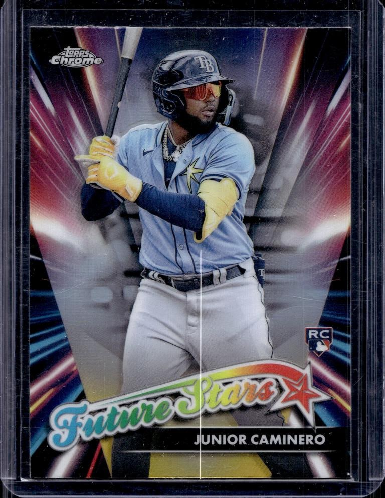 JUNIOR CAMINERO 2024 TOPPS CHROME FUTURE STARS REFRACTOR ROOKIE CARD: NEAR MINT OR BETTER CONDITION