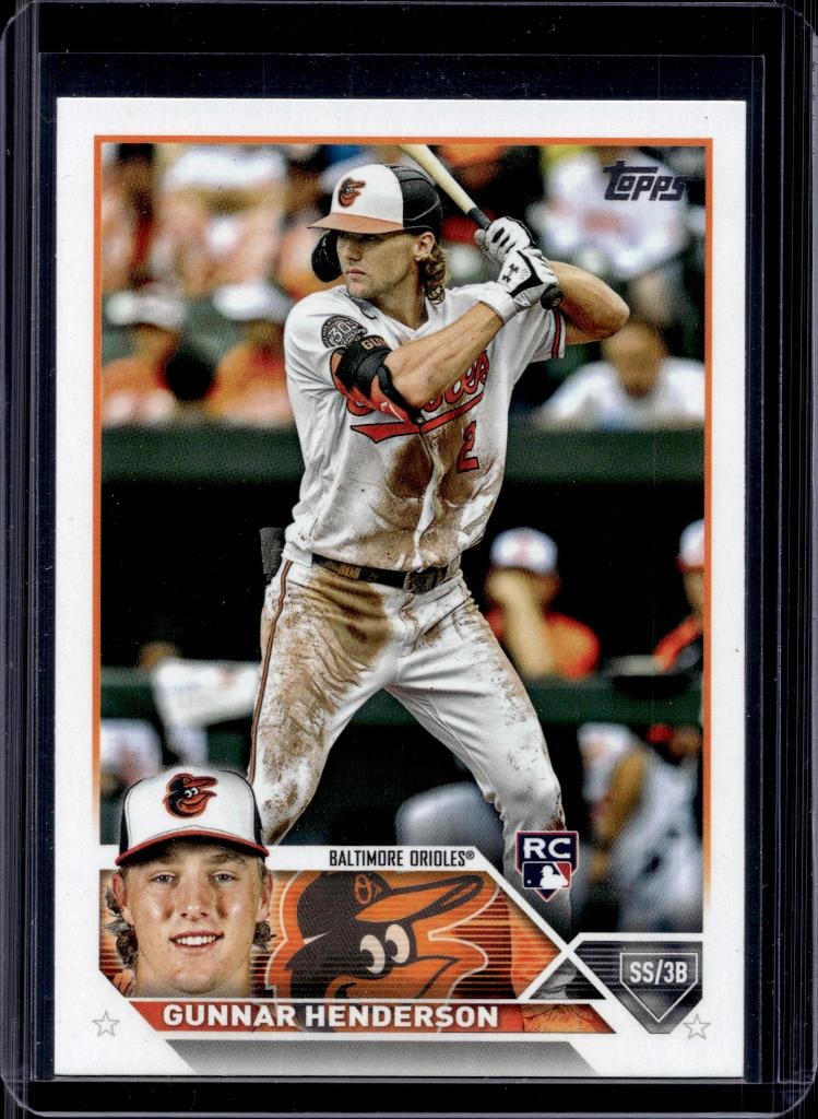GUNNAR HENDERSON 2023 TOPPS ROOKIE CARD: NEAR MINT OR BETTER CONDITION