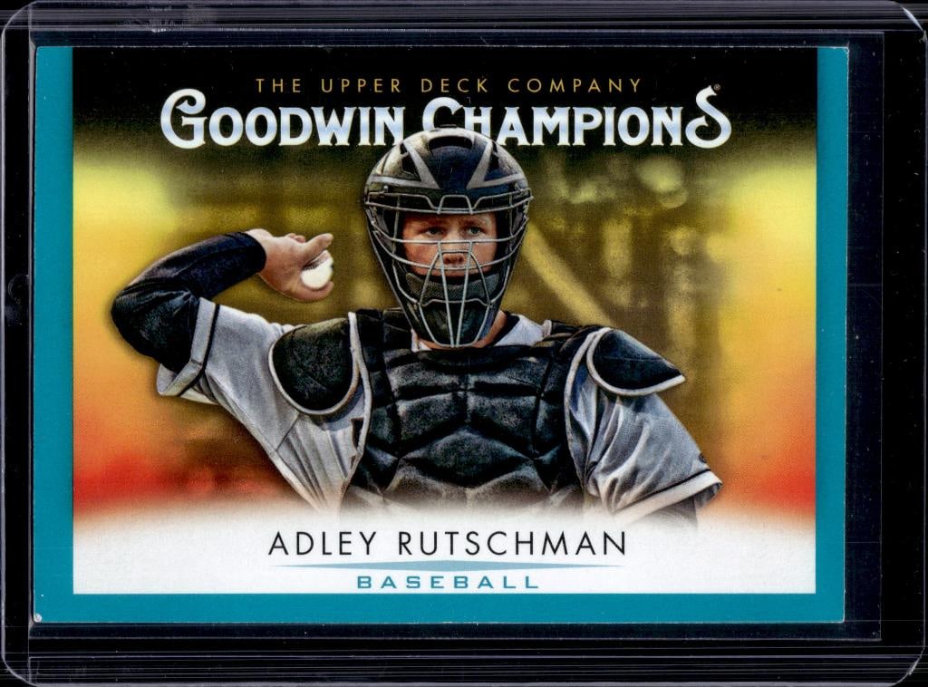 ADLEY RUTSCHMAN 2021 UPPER DECK GOODWIN TEAL ROOKIE CARD: NEAR MINT OR BETTER CONDITION