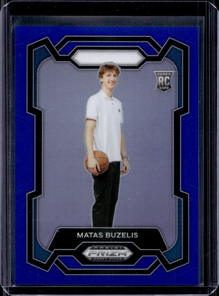 MATAS BUZELIS 2024 PANINI PRIZM DRAFT BLUE PRIZM ROOKIE CARD (1 of 1)