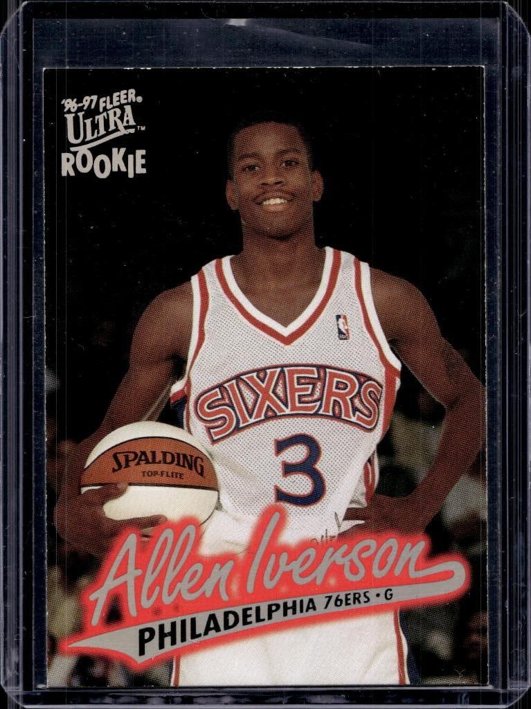 ALLEN IVERSON 1996-97 FLEER ULTRA ROOKIE CARD: NEAR MINT OR BETTER CONDITION