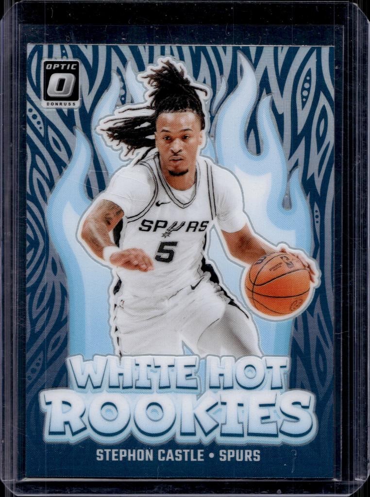 STEPHON CASTLKE 2024-25 PANINI OPTIC WHITE HOT ROOKIES SILVER PRIZM ROOKIE: NEAR MINT OR BETTER CONDITION