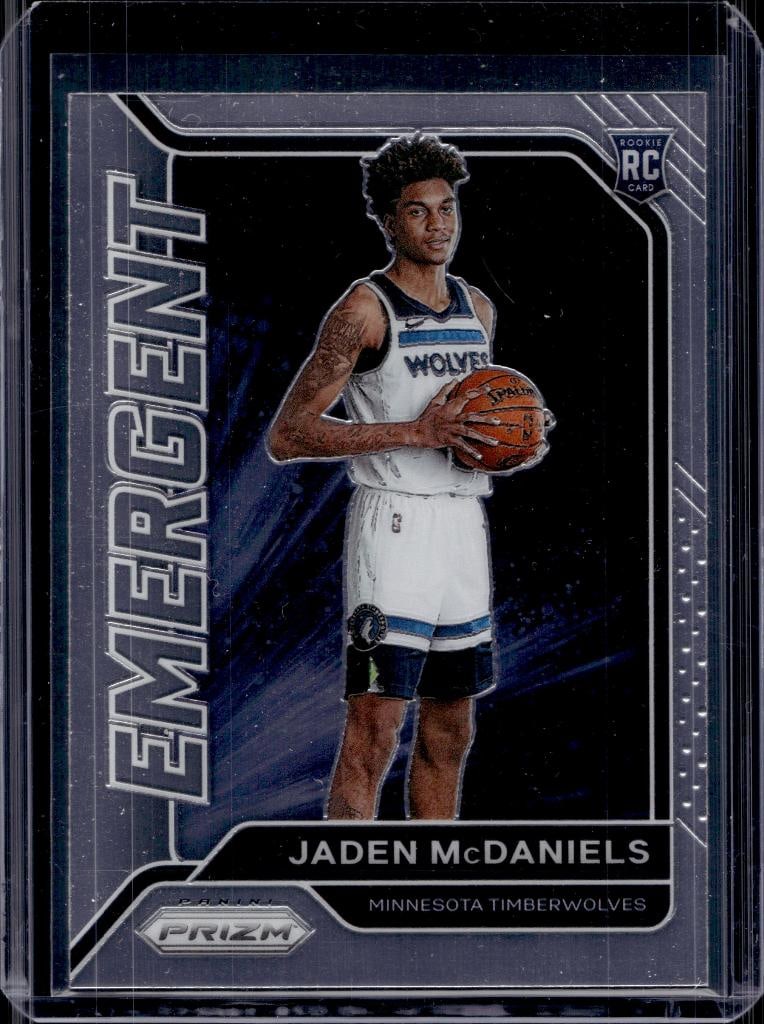 JADEN MCDANIELS 2020-21 PANINI PRIZM EMERGENT ROOKIE CARD: NEAR MINT OR BETTER CONDITION