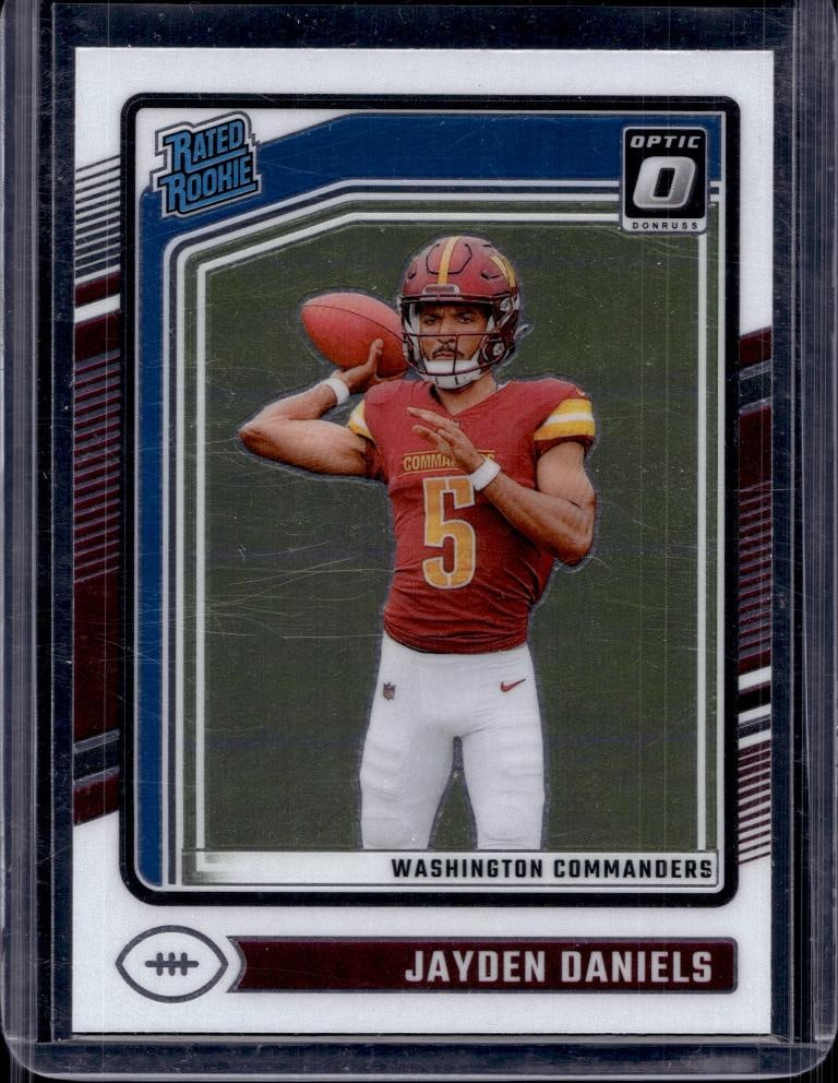 JAYDEN DANIELS 2024 PANINI OPTIC ROOKIE CARD: NEAR MINT OR BETTER CONDITION