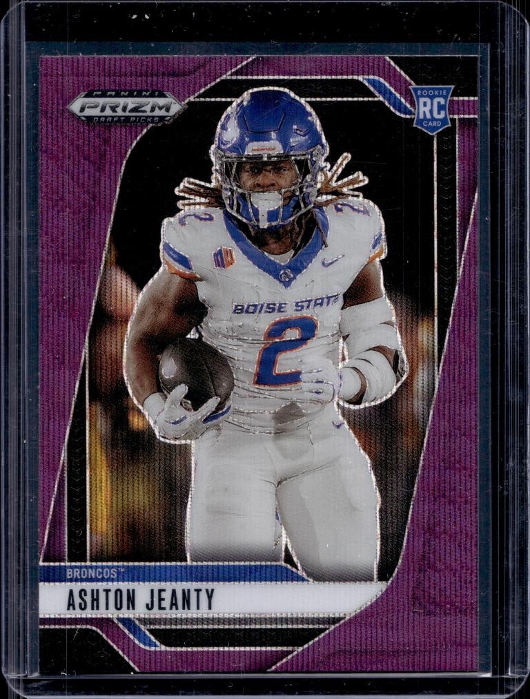 ASHTON JEANTY 2025 PANINI PRIZM PURPLE WAVE PRIZM ROOKIE CARD: NEAR MINT OR BETTER CONDITION