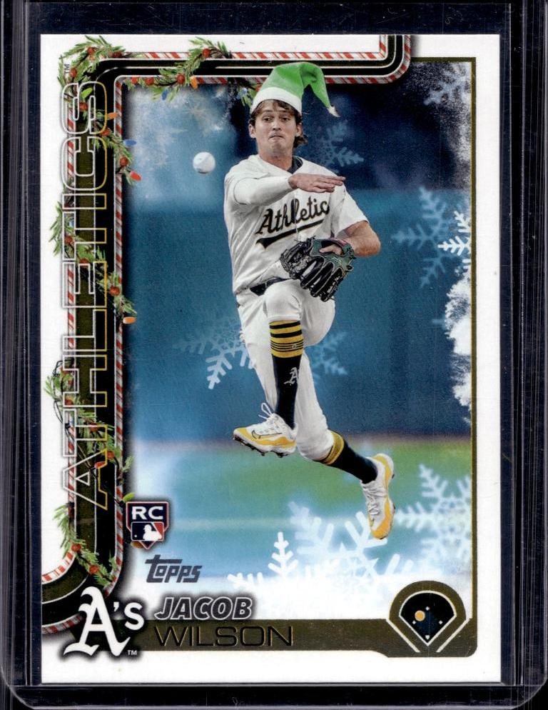 JACOB WILSON 2025 TOPPS HOLIDAY ROOKIE CARD SSP ELF HAT: NEAR MINT OR BETTER CONDITION