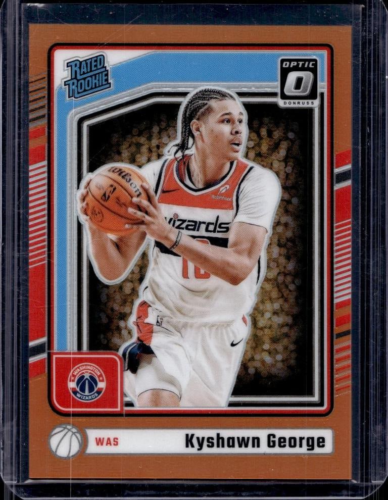 KYSHAWN GEORGE 2024-25 PANINI OPTIC ORANGE PRIZM ROOKIE CARD (1 of 1)