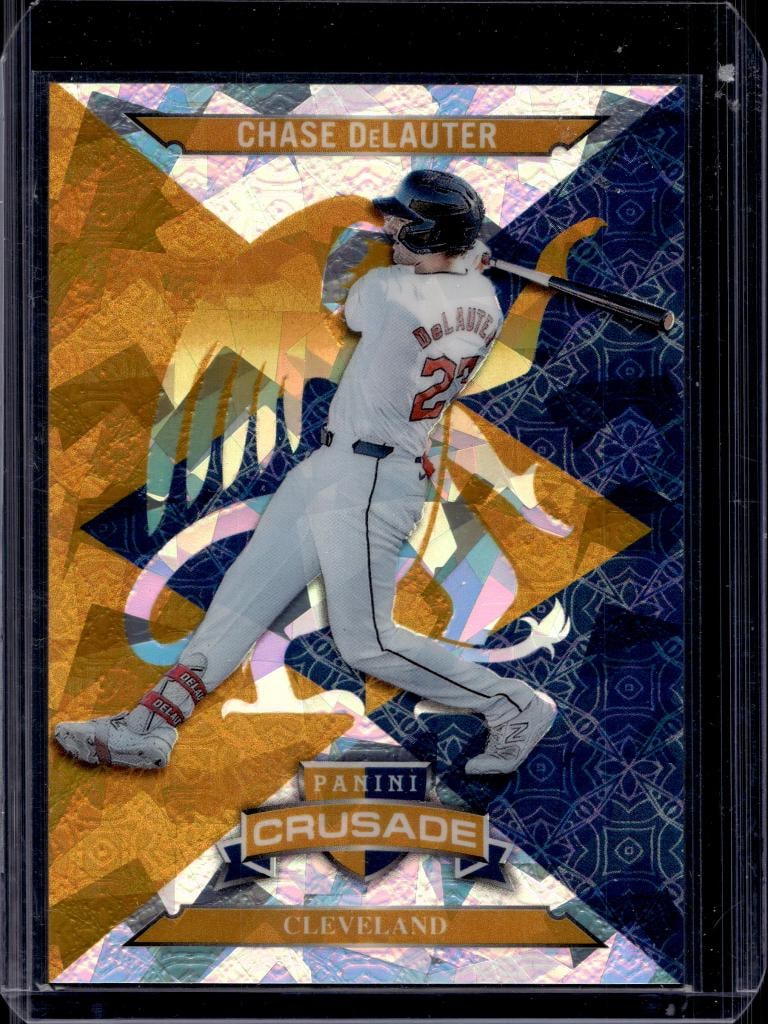 CHASE DELAUTER 2025 PANINI CRUSADE ORANGE ICE PRIZM ROOKIE CARD SSP (1 of 1)