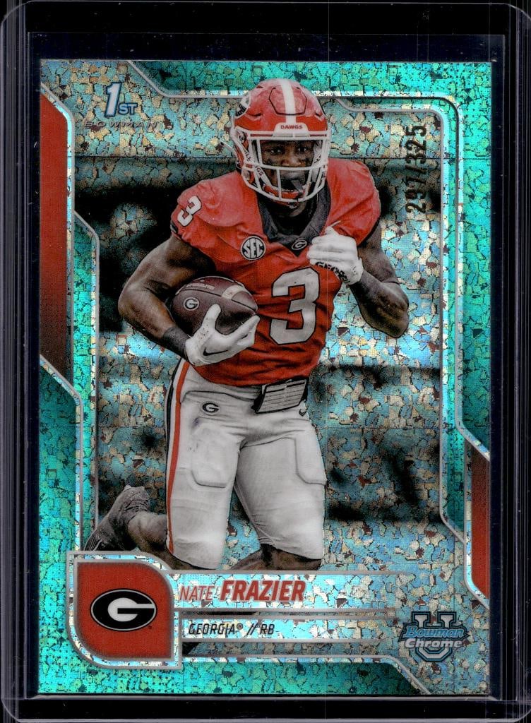 NATE FRAZIER 2025 BOWMAN CHROME U NIL AQUA MINI DIAMOND REFRACTOR ROOKIE CARD (1 of 1)