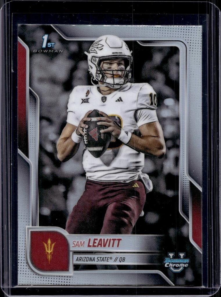 SAM LEAVITT 2025 BOWMAN CHROME U NIL REFRACTOR ROOKIE CARD: NEAR MINT OR BETTER CONDITION