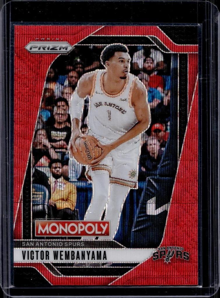 VICTOR WEMBANYAMA 2024-25 PANINI PRIZM MONOPOLY RED WAVE PRIZM: NEAR MINT OR BETTER CONDITION