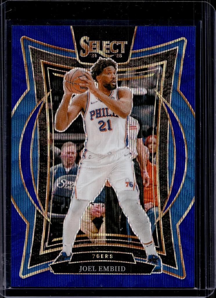 JOEL EMBIID 2024-25 PANINI SELECT BLUE WAVE PRIZM: 18/75. NEAR MINT OR BETTER CONDITION
