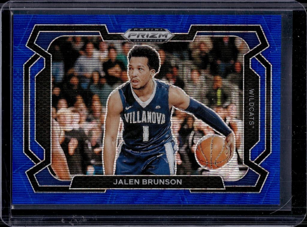 JALEN BRUNSON 2024 PANINI PRIAM DRAFT BLUE WAVE PRIZM: 25/249. NEAR MINT OR BETTER CONDITION
